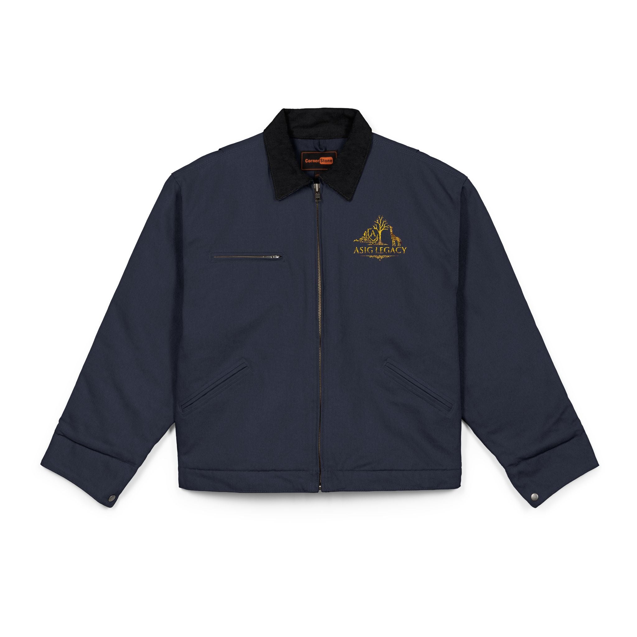 Duck Cloth Work Jacket — "Wrench & Torch" Mechanic Logo Chest asig legacy
