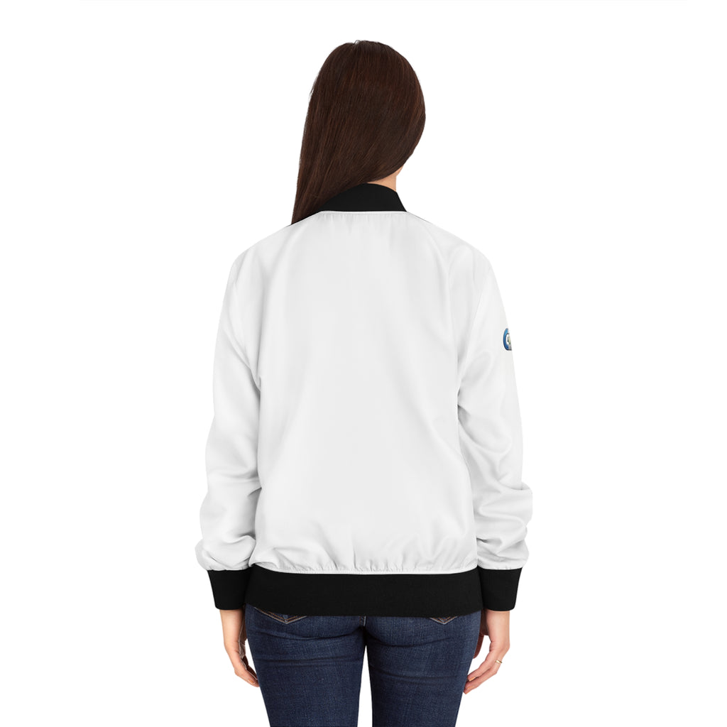 ASIG Legacy Women's Bomber Jacket — White Logo Bomber with Black Trim