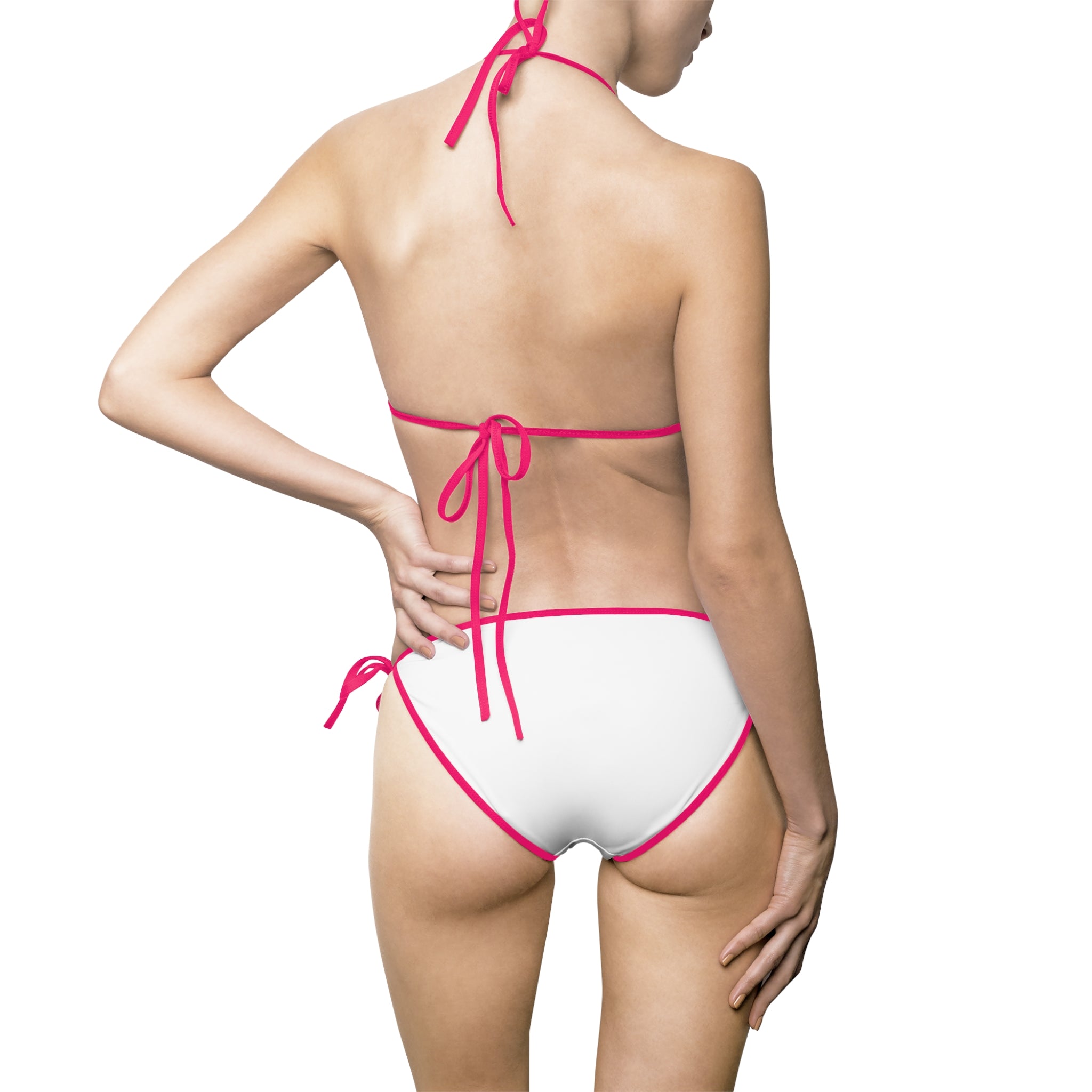 White Logo Triangle Bikini — ASIG Legacy Printed Swimsuit