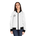 ASIG Legacy Women's Bomber Jacket — White Logo Bomber with Black Trim