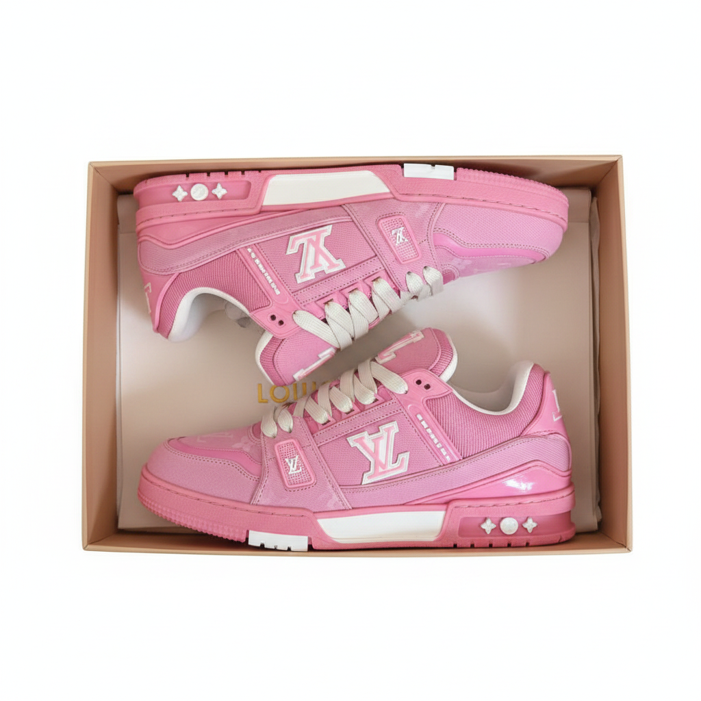 Louis Vuitton sneakers rosa vista superior