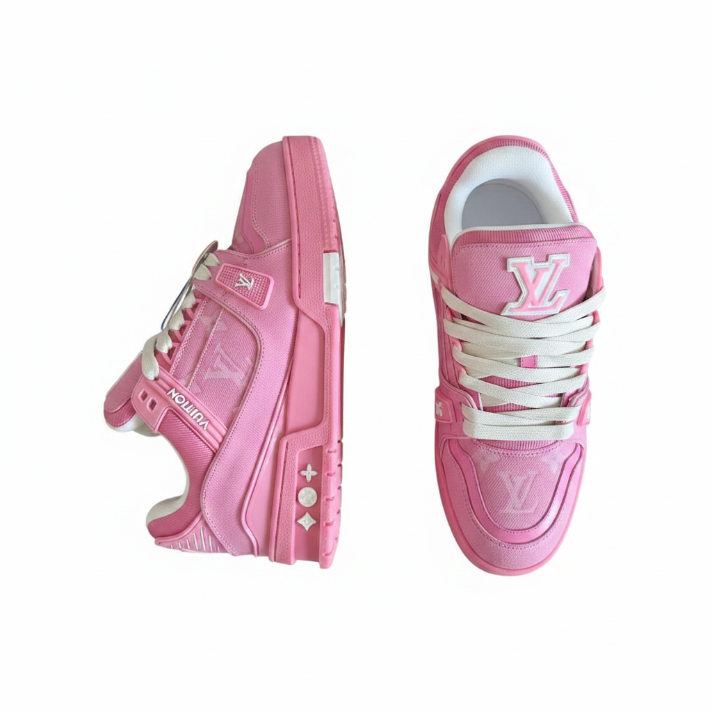 Louis Vuitton sneakers rosa vista lateral