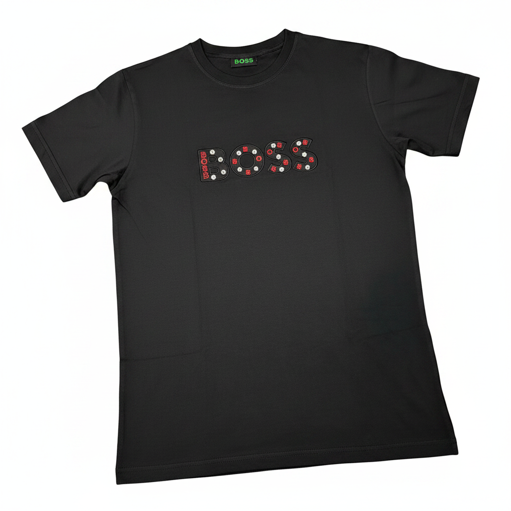 Boss playera negra frente diagonal