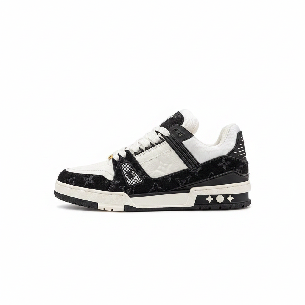 LV Trainer blanco negro zapato lateral