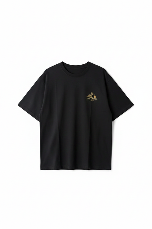 ASIG Legacy Tee negra frente logo dorado
