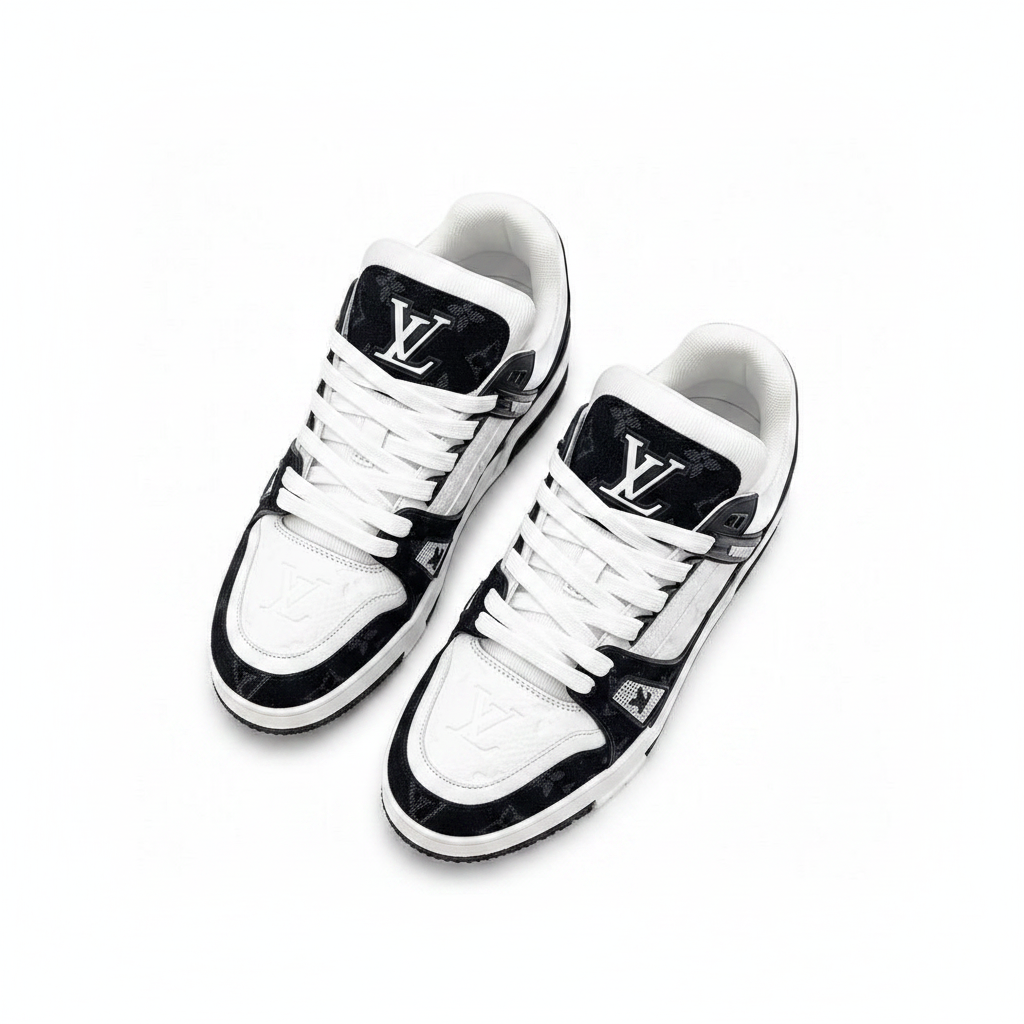 LV Trainer blanco negro par diagonal
