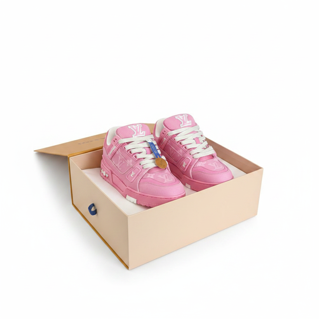 Louis Vuitton sneakers rosa en caja