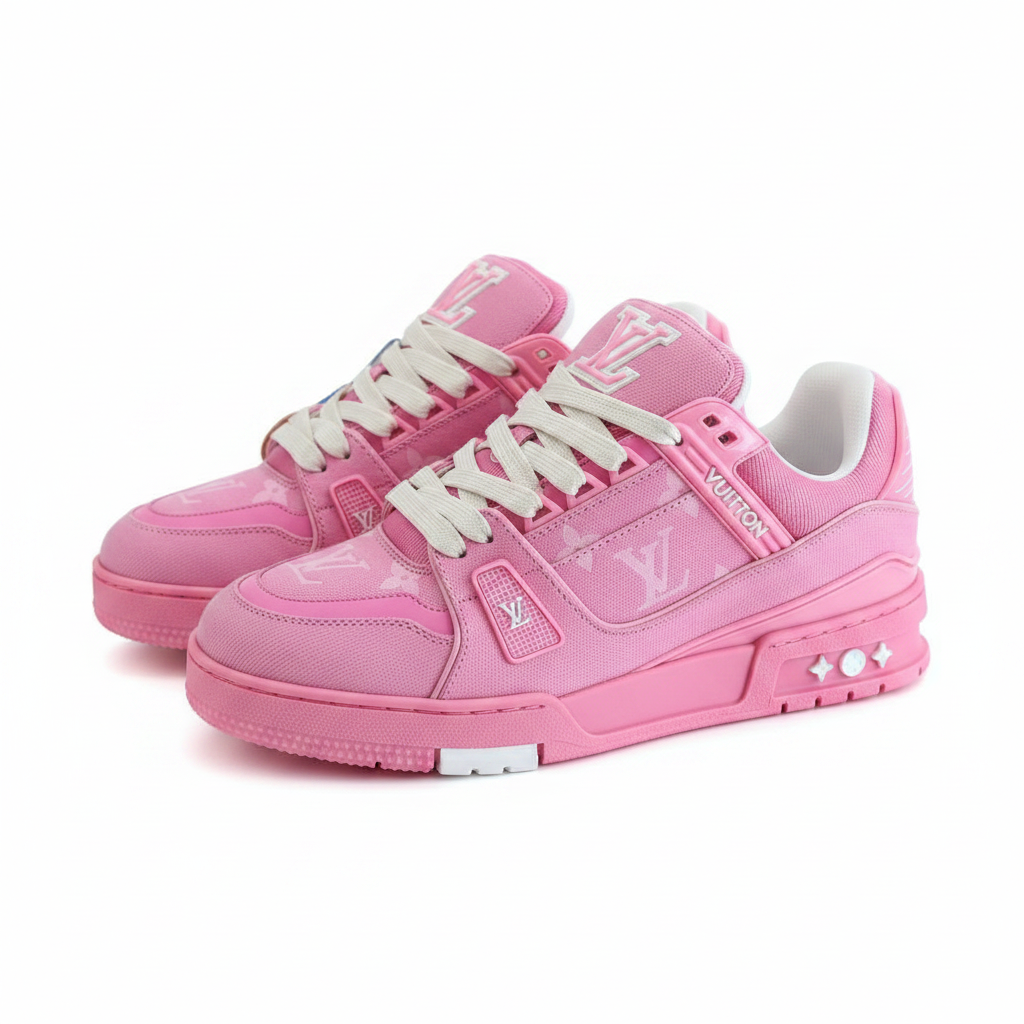 Louis Vuitton sneakers rosa par lateral