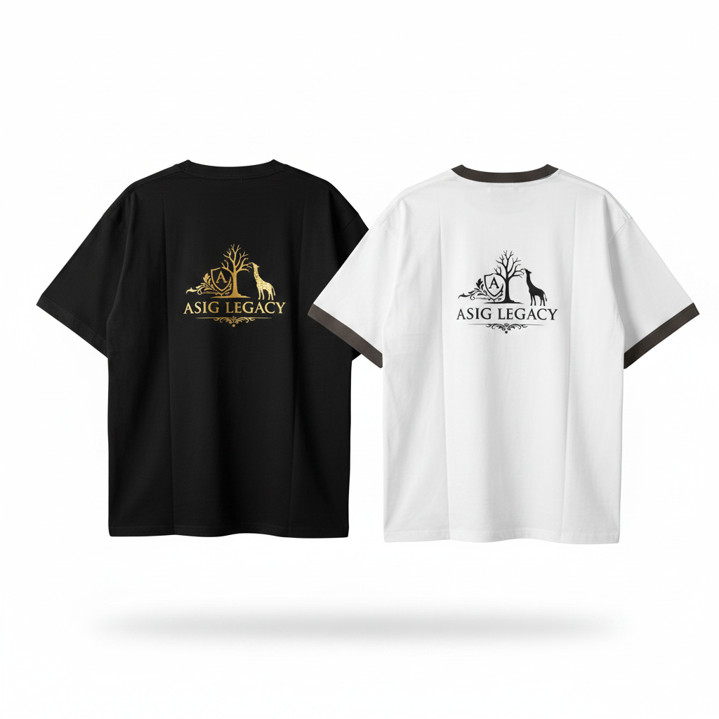 ASIG Legacy Shirt Negro y Blanco - Vista espalda ambas