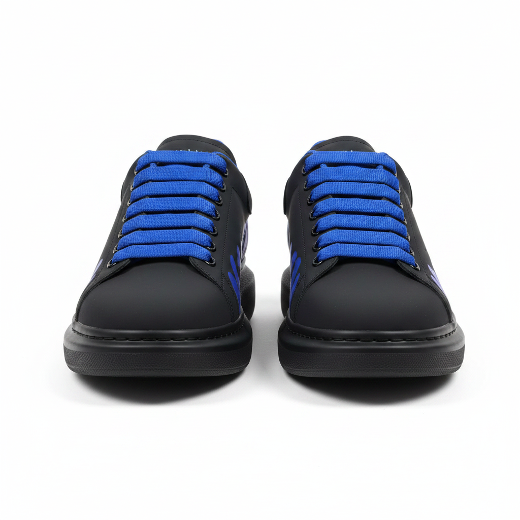 Alexander McQueen azul - vista frontal lateral
