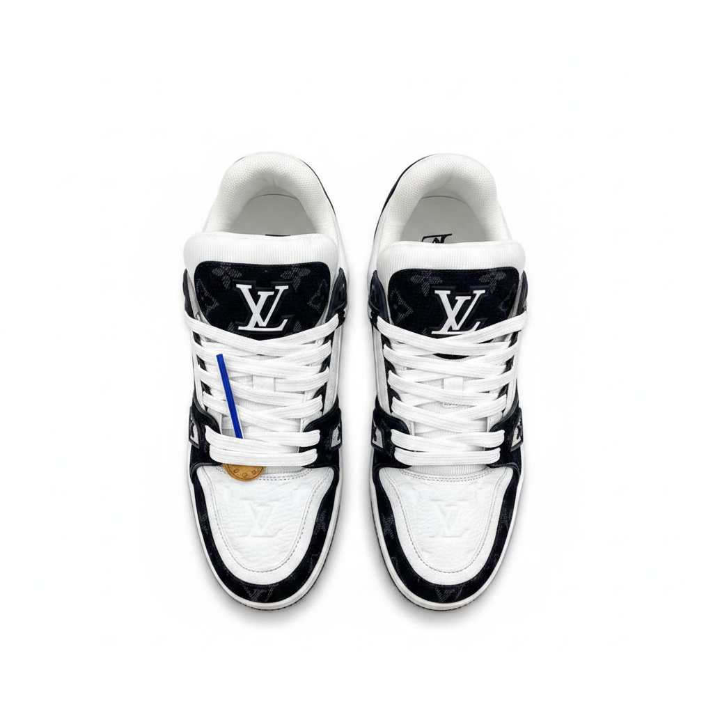 LV Trainer blanco negro par superior