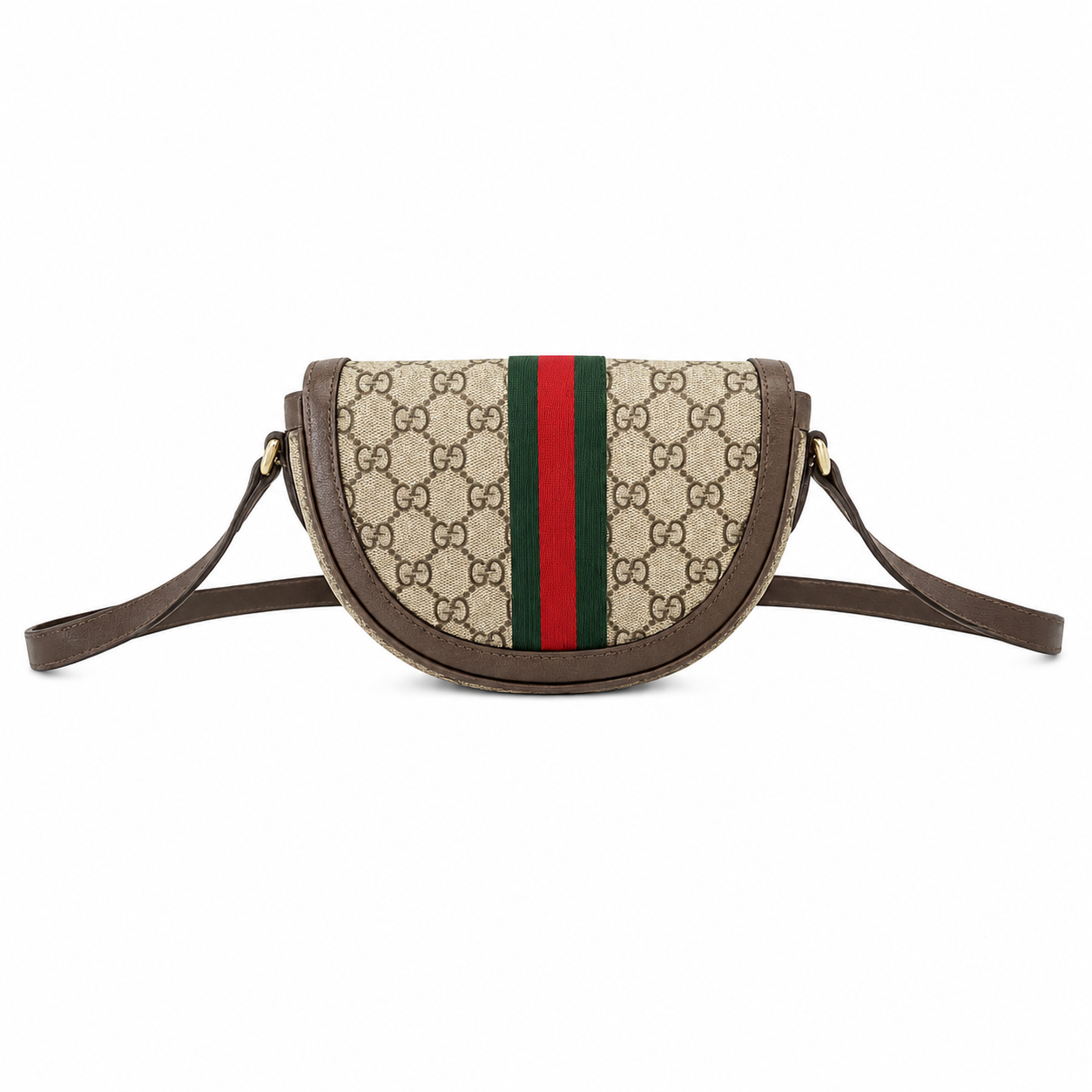 GucccciBolso de hombro pequeño Ophidia en tejido GG beige y marrón.